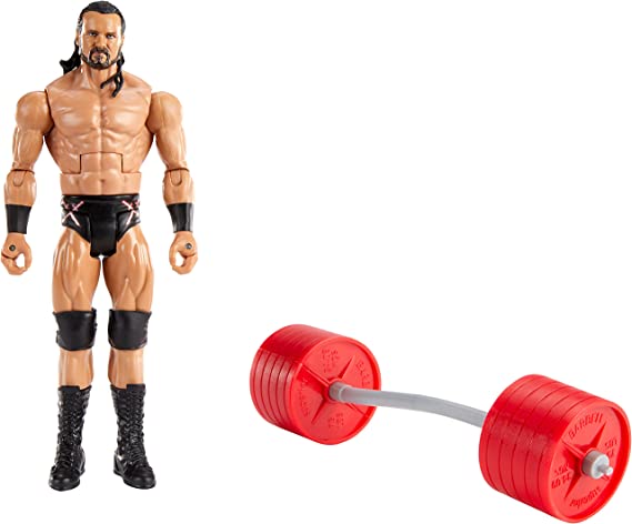 _WWE Wrekkin Series 7 Drew McIntyre 6 in Action Figure with Slamming Action Gripping Hands and Bendable Barbell Weights Accessory Poseable 6 in Gift for Ages 6 Years Old and Up