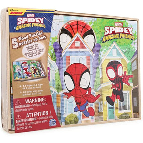 Disney Junior Marvel Spider-Man Set of 5 Wood Puzzles